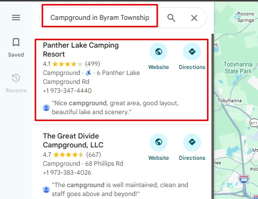 Panther Lake Camping Resort ss
